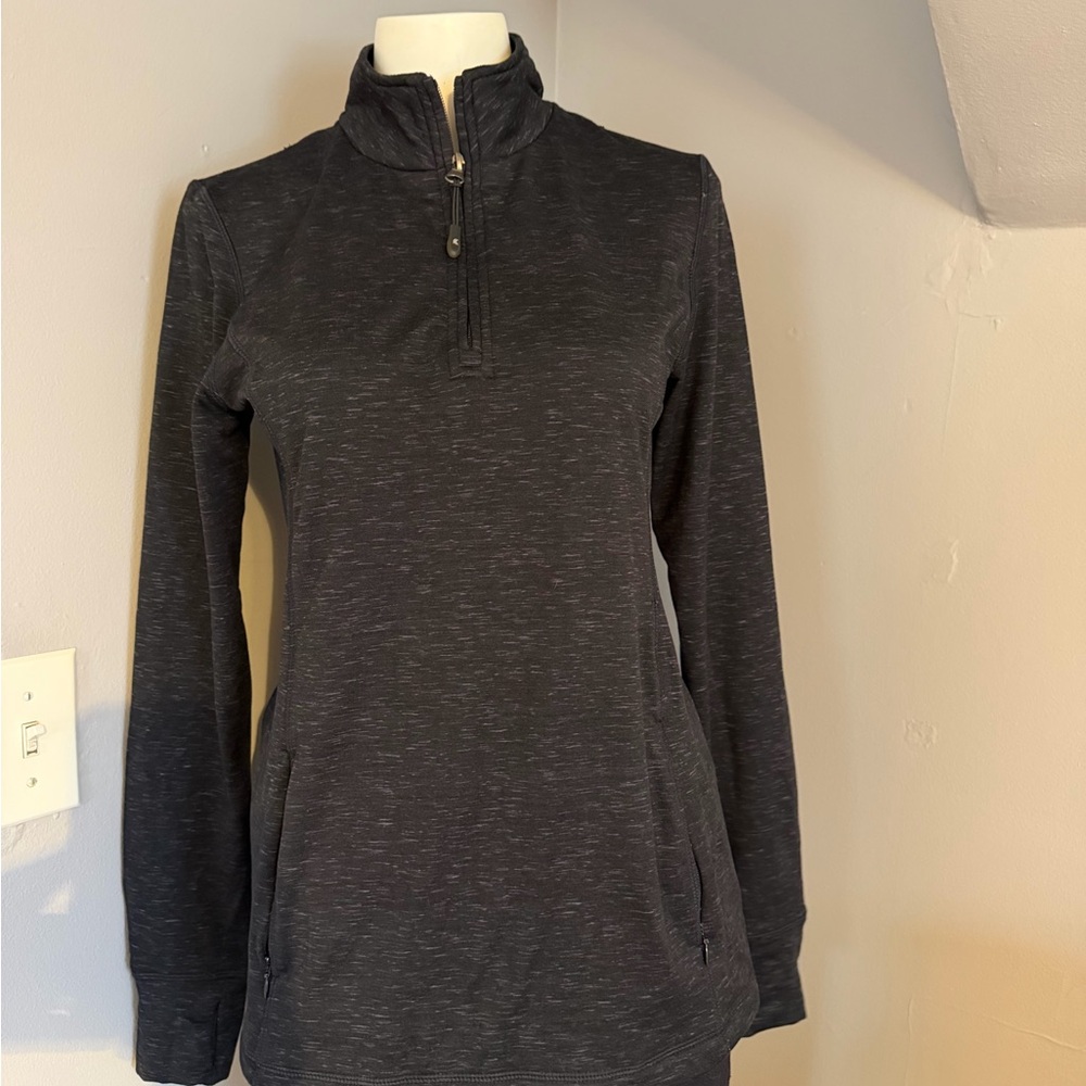 Women's Black Quarter-Zip Pullover Top